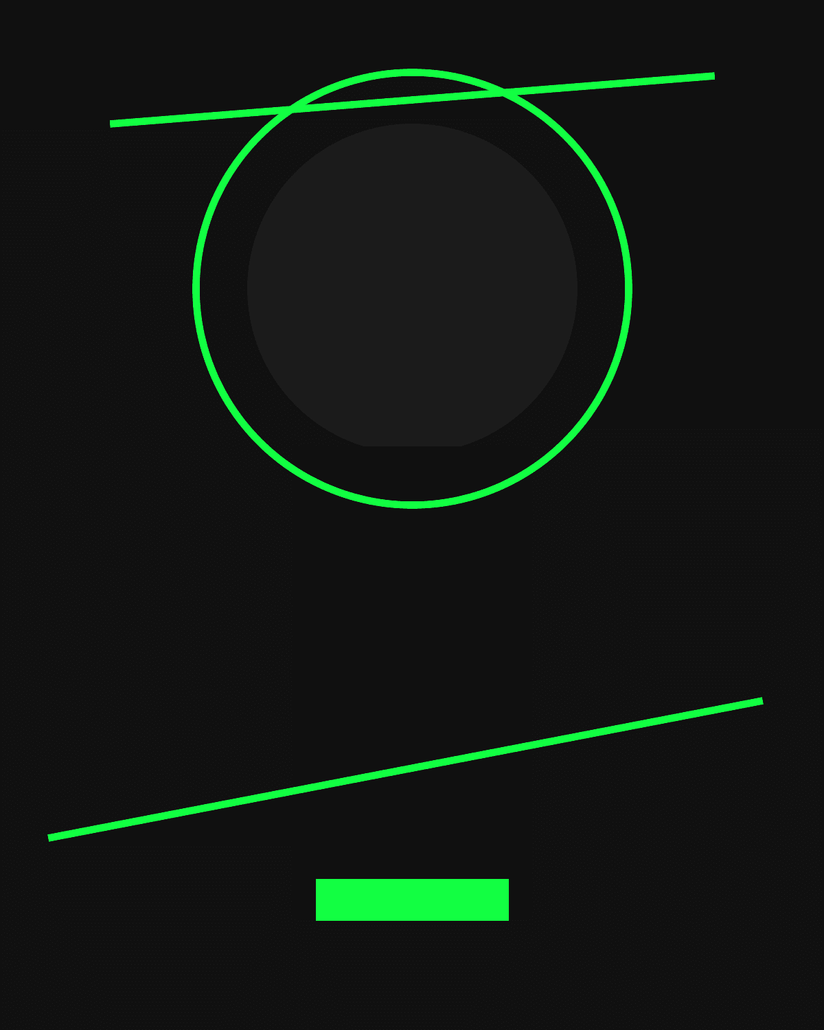 Artist portrait placeholder with record and lighting motifs